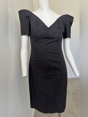 Expo Vintage 80s/90s  Cocktail Black Dress -SEXY- 100% COTTON